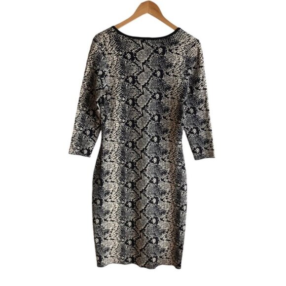 Nanette Lepore Sweater Dress Medium Snake Animal Print Neutral - Picture 8 of 14